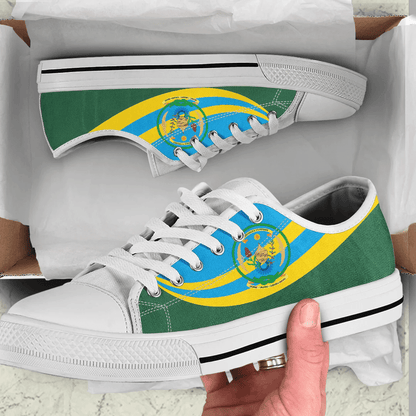 Shoes Rwanda Coat Of Arms And Flag Low Top Shoes