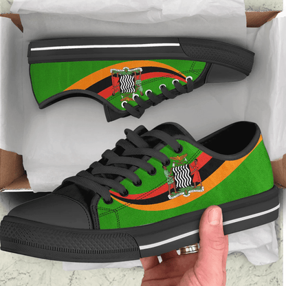 Shoes Zambia Coat Of Arms And Flag Low Top Shoes