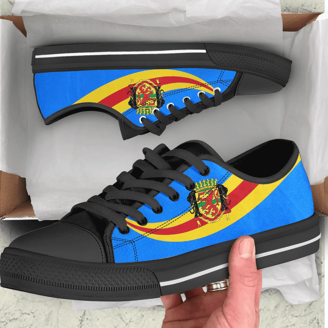 Shoes Republic Of The Congo Coat Of Arms And Flag Low Top Shoes