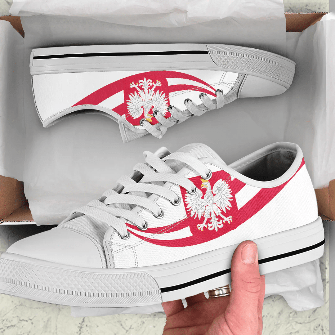 Shoes Poland Coat Of Arms And Flag Low Top Shoes