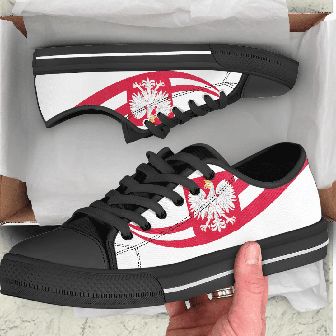 Shoes Poland Coat Of Arms And Flag Low Top Shoes