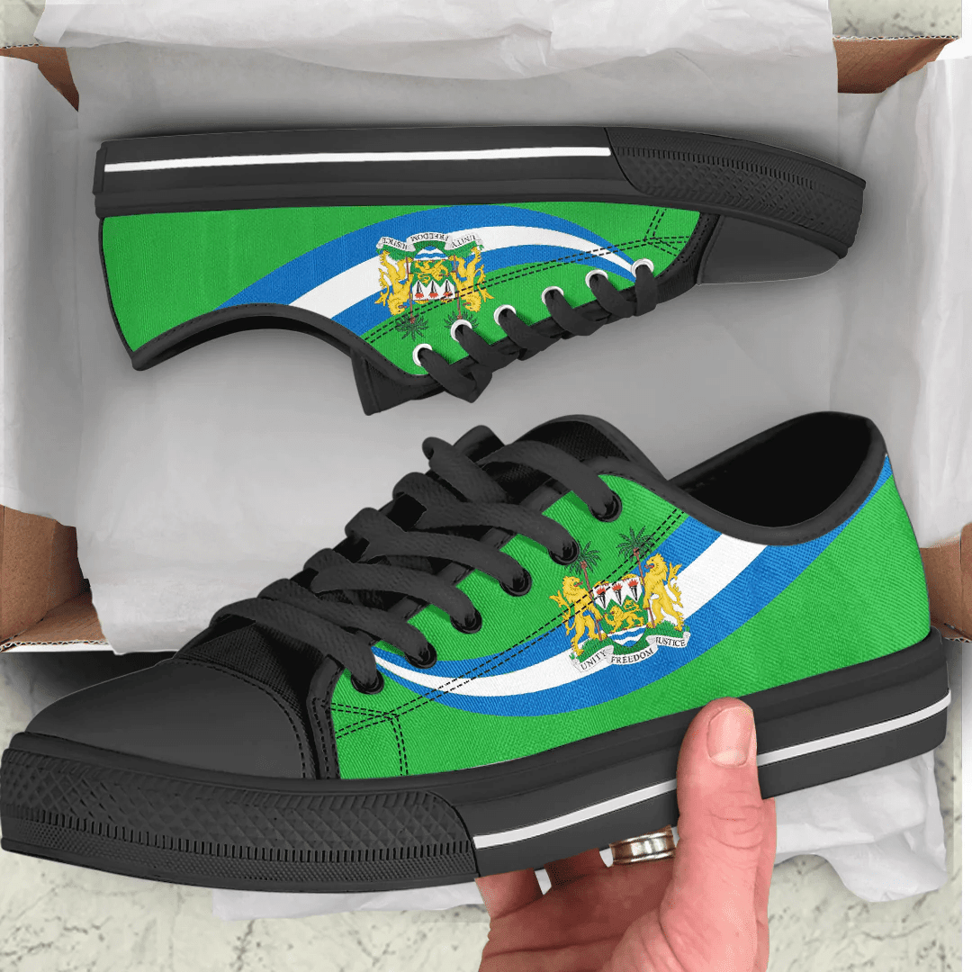 Shoes Sierra Leone Coat Of Arms And Flag Low Top Shoes
