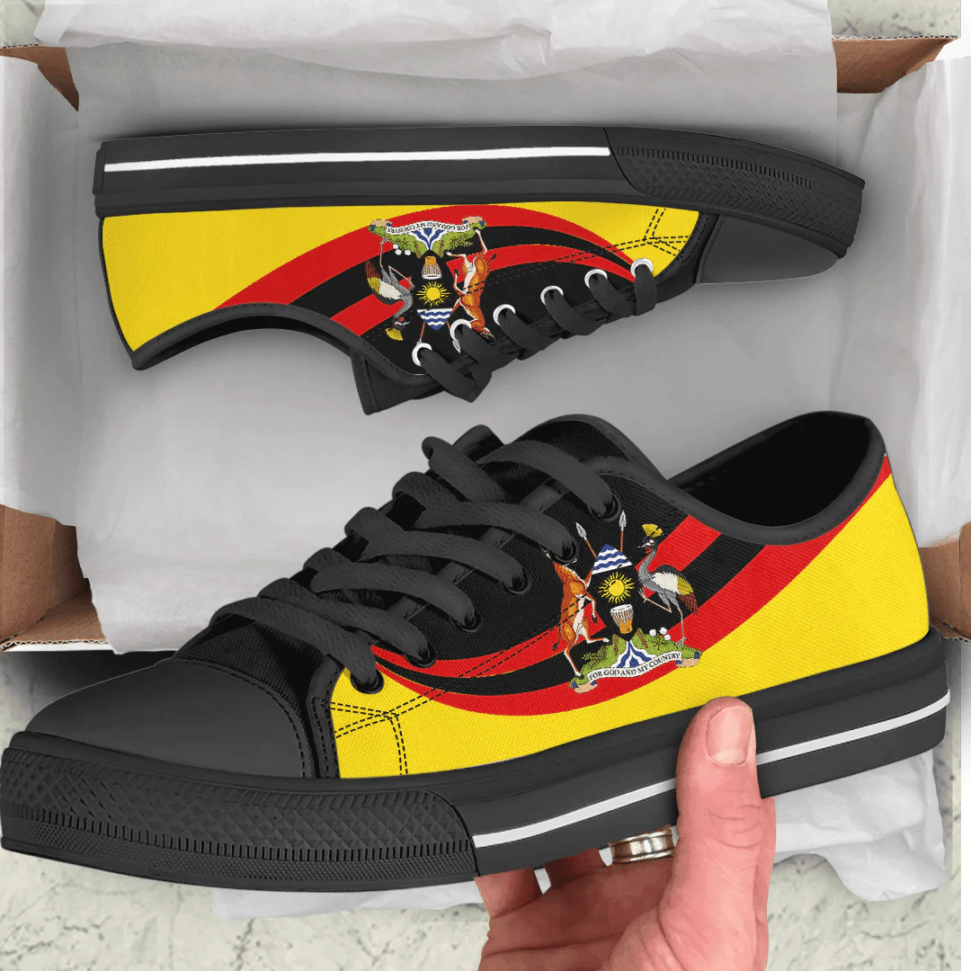 Shoes Uganda Coat Of Arms And Flag Low Top Shoes