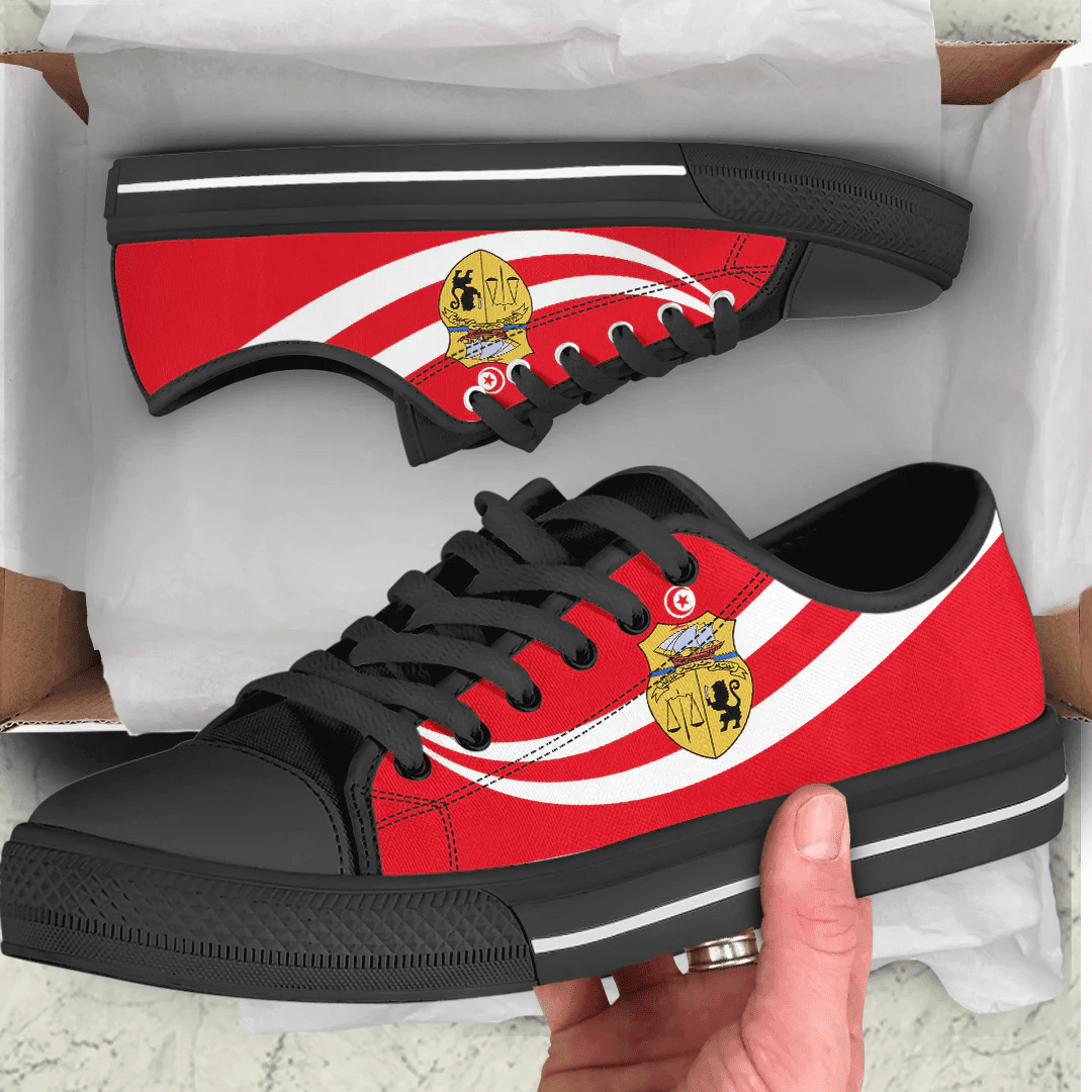 Shoes Tunisia Coat Of Arms And Flag Low Top Shoes