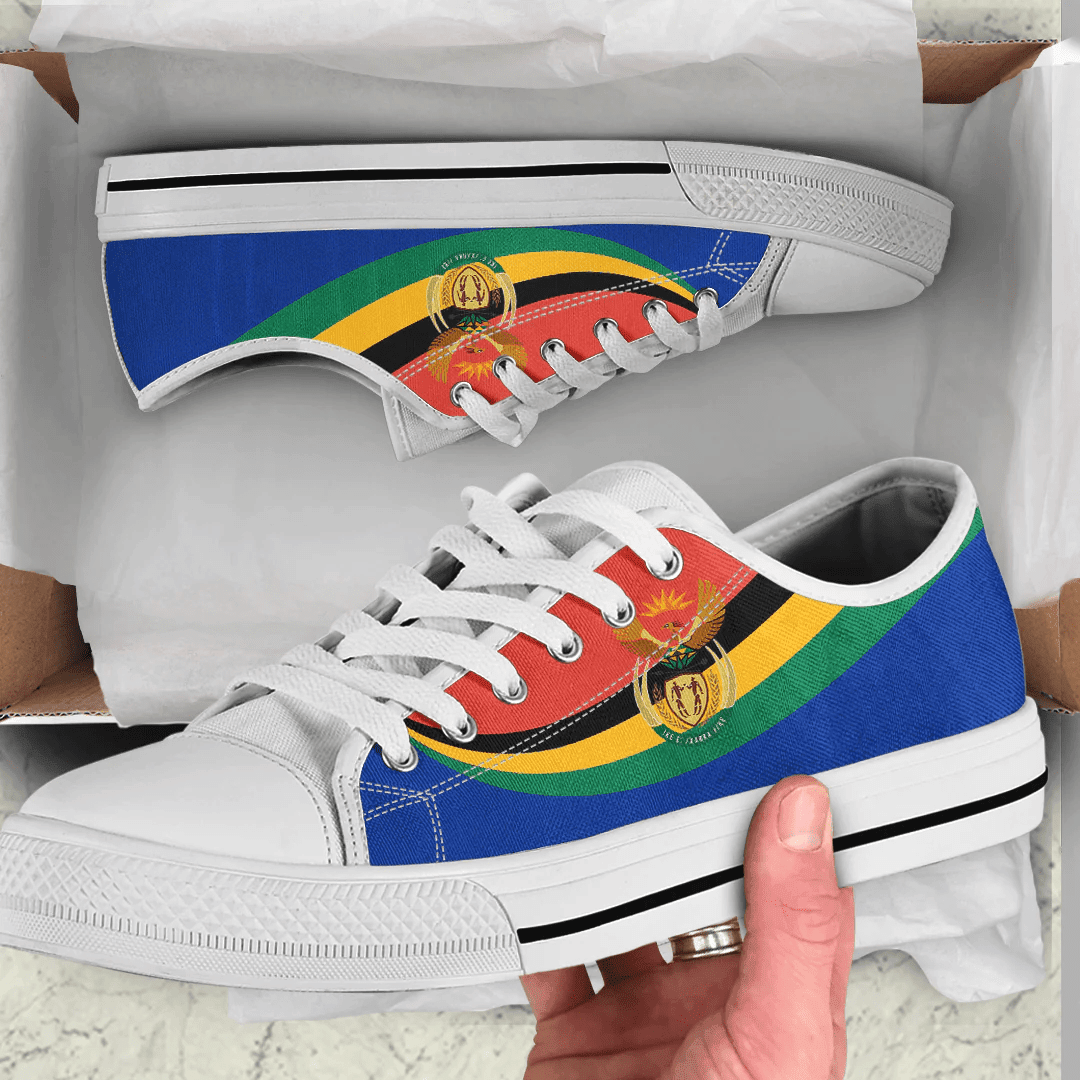 Shoes South Africa Coat Of Arms And Flag Low Top Shoes