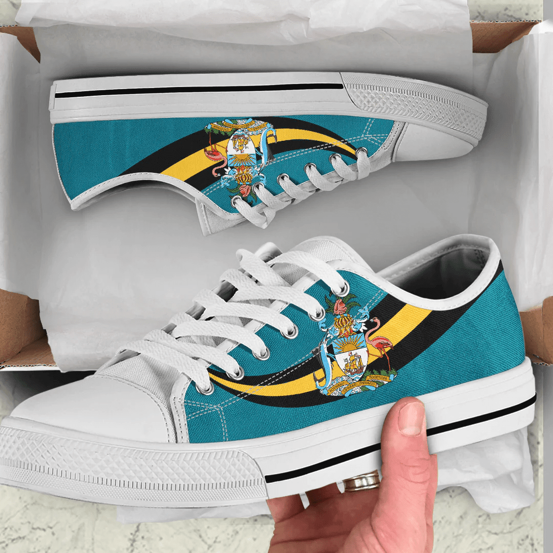 Shoes The Bahamas Coat Of Arms And Flag Low Top Shoes