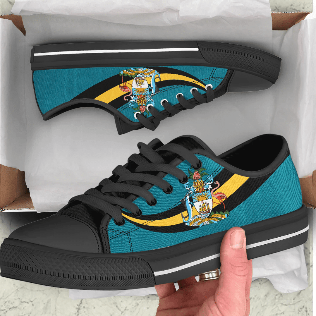 Shoes The Bahamas Coat Of Arms And Flag Low Top Shoes