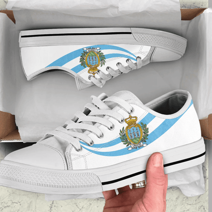 Shoes San Marino Coat Of Arms And Flag Low Top Shoes