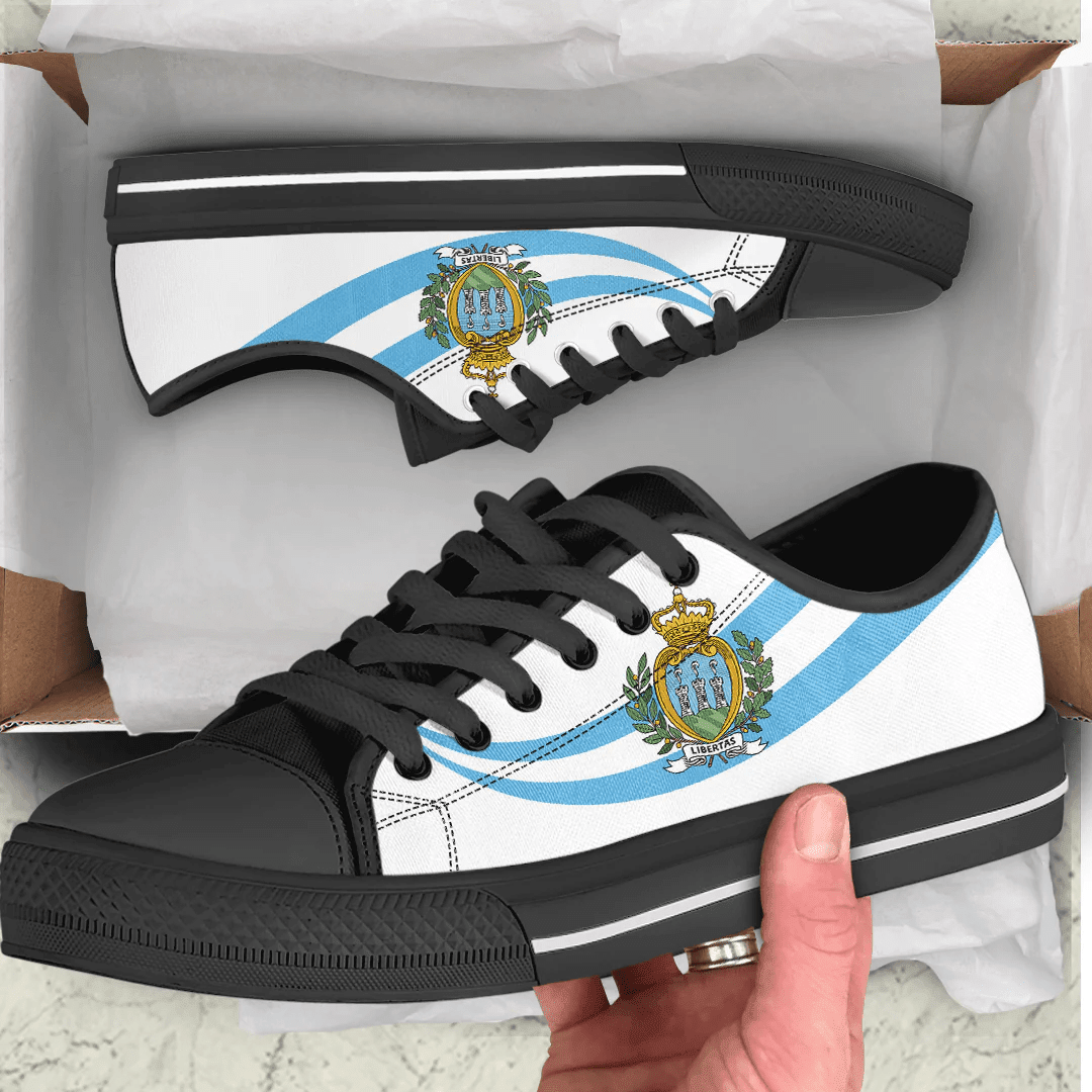 Shoes San Marino Coat Of Arms And Flag Low Top Shoes