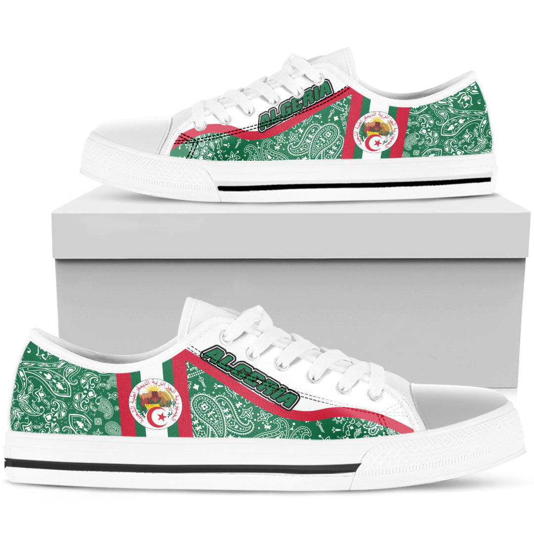 Shoes Algeria Green Version Low Top Shoes Paisley Bandana Special Style