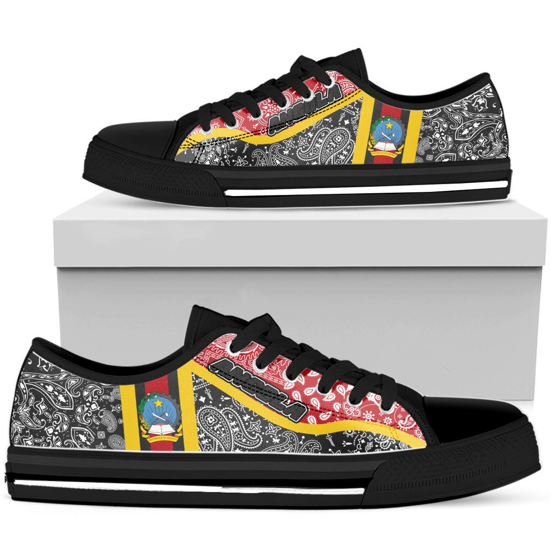 Shoes Angola Black Version Low Top Shoes Paisley Bandana Special Style