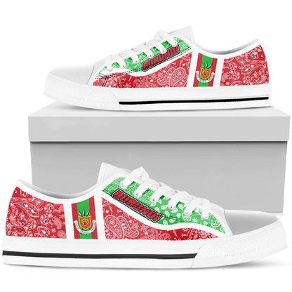 Shoes Burundi Red Verison Low Top Shoes Paisley Bandana Special Style