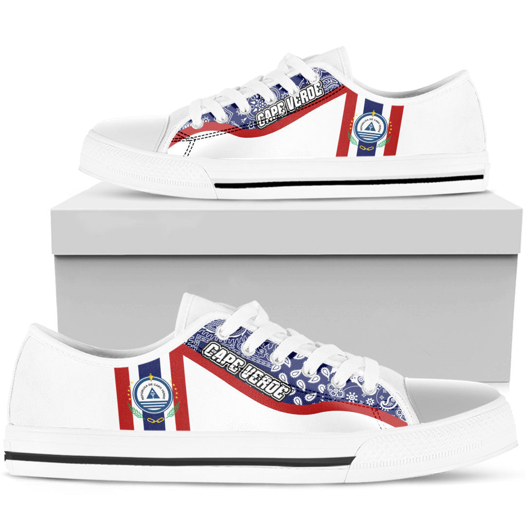 Shoes Cape Verde White Version Low Top Shoes Paisley Bandana Special Style