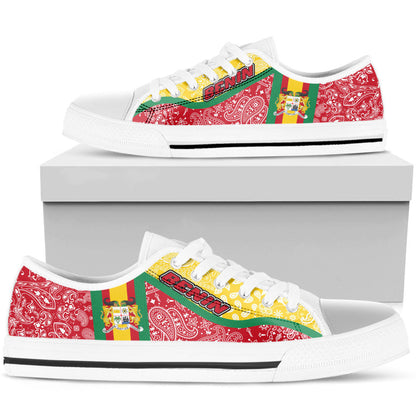 Shoes Benin Red Version Low Top Shoes Paisley Bandana Special Style