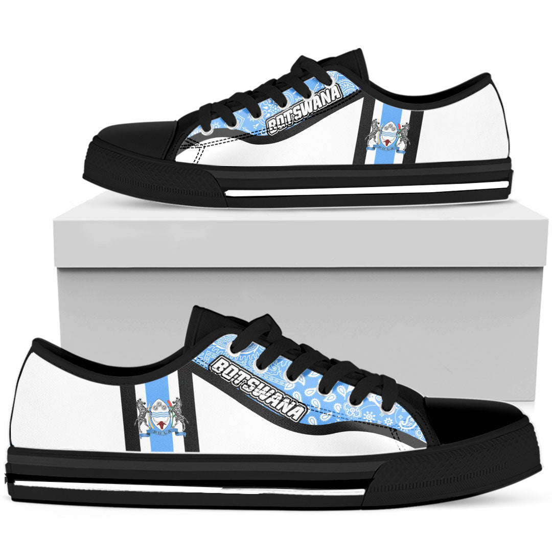 Shoes Botswana White Version Low Top Shoes Paisley Bandana Special Style