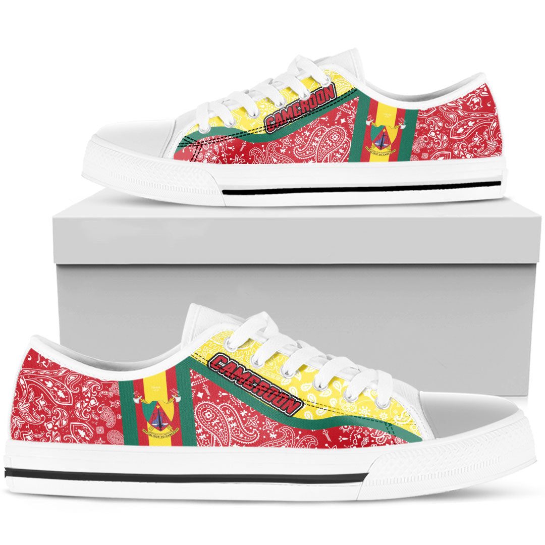 Shoes Cameroon Red Version Low Top Shoes Paisley Bandana Special Style