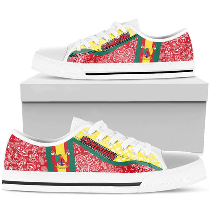 Shoes Cameroon Red Version Low Top Shoes Paisley Bandana Special Style