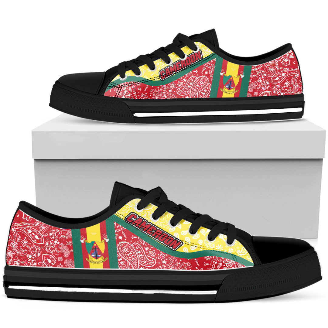 Shoes Cameroon Red Version Low Top Shoes Paisley Bandana Special Style