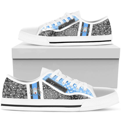 Shoes Botswana Black Version Low Top Shoes Paisley Bandana Special Style