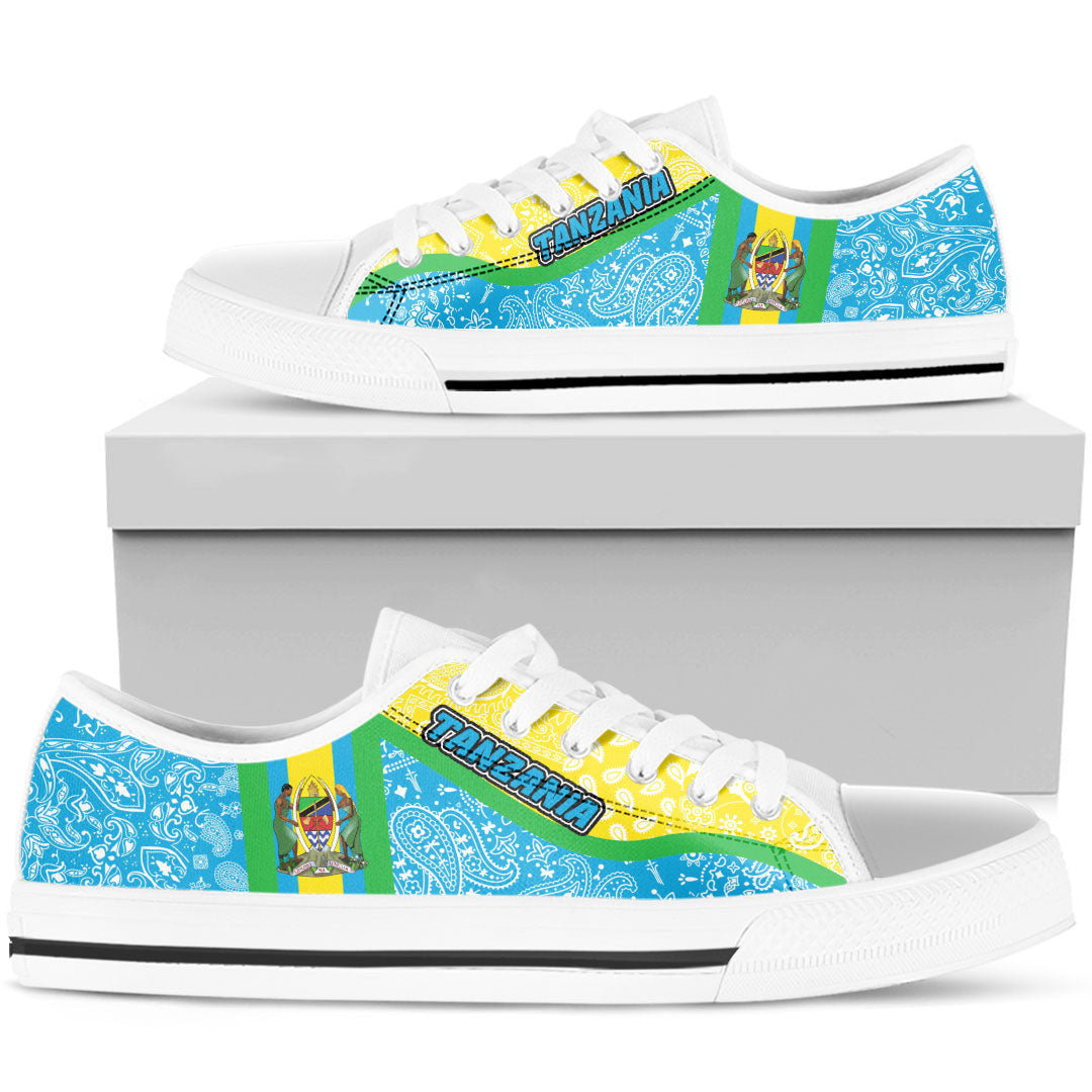 Shoes Tanzania Blue Version Low Top Shoes Paisley Bandana Special Style
