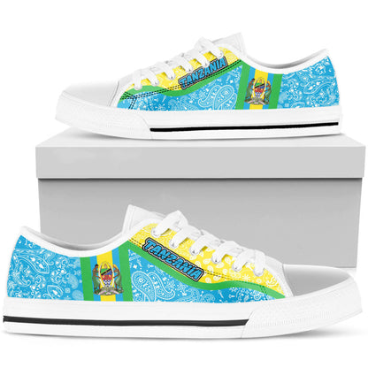 Shoes Tanzania Blue Version Low Top Shoes Paisley Bandana Special Style