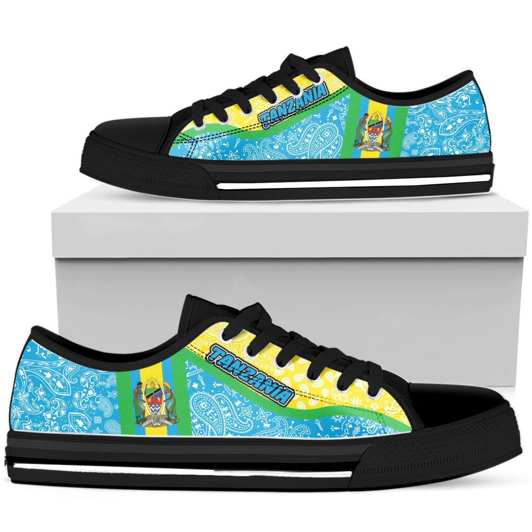 Shoes Tanzania Blue Version Low Top Shoes Paisley Bandana Special Style