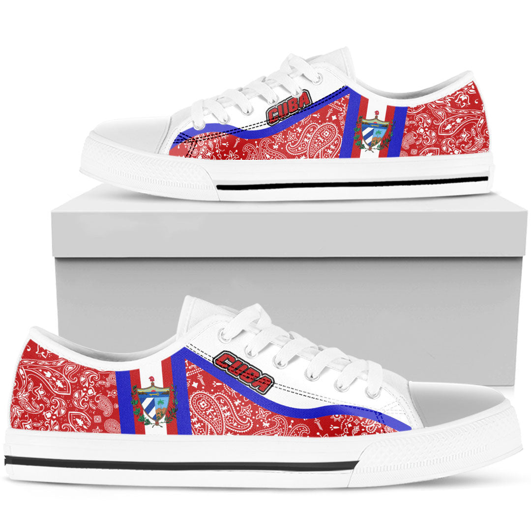 Shoes Cuba Low Top Shoes Paisley Bandana Special Style
