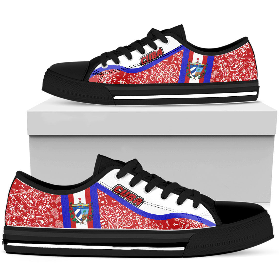 Shoes Cuba Low Top Shoes Paisley Bandana Special Style