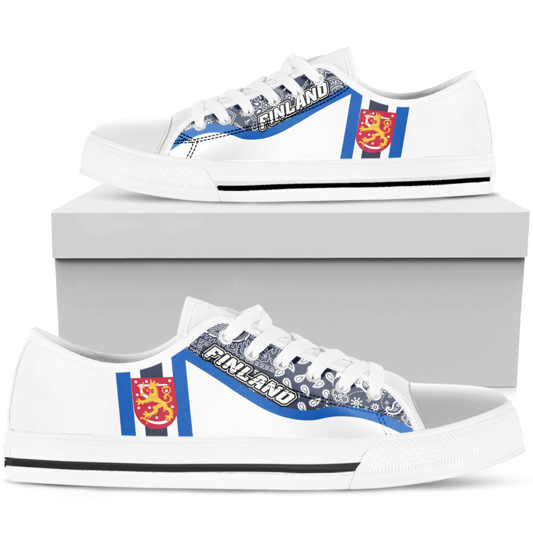Shoes Finland White Version Low Top Shoes Paisley Bandana Special Style
