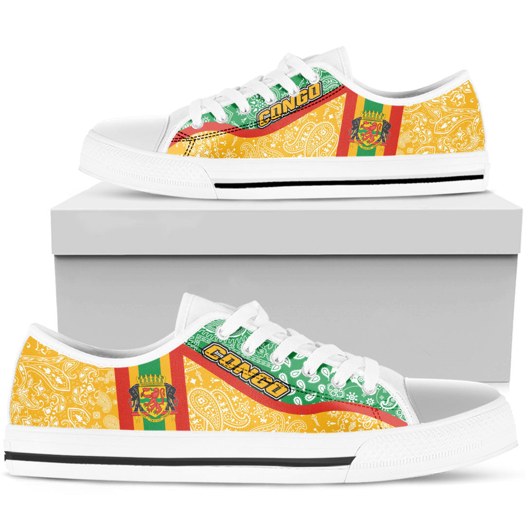 Shoes Republic Of The Congo Low Top Shoes Paisley Bandana Special Style