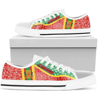 Shoes Republic Of The Congo Red Version Low Top Shoes Paisley Bandana Special Style