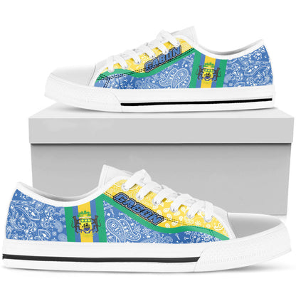 Shoes Gabon Blue Version Low Top Shoes Paisley Bandana Special Style