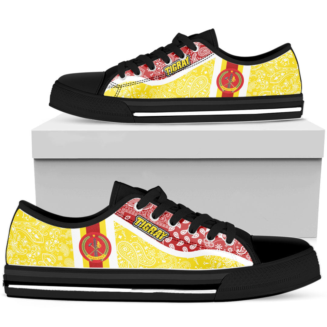 Shoes Tigray Yellow Version Ethiopia National Regional States Low Top Shoes Paisley Bandana Special Style