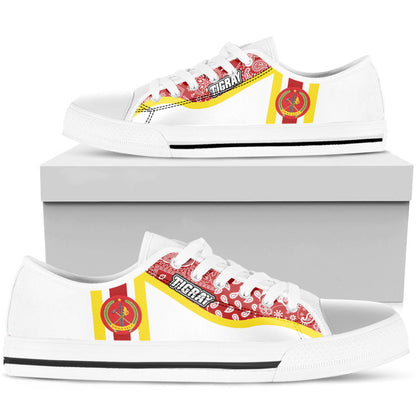 Shoes Tigray White Version Ethiopia National Regional States Low Top Shoes Paisley Bandana Special Style