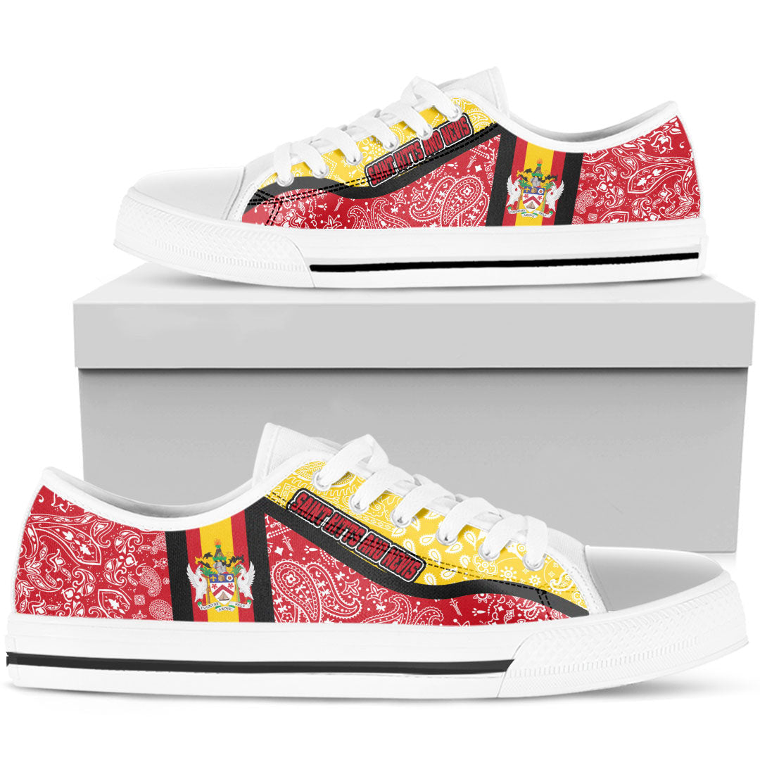 Shoes Saint Kitts Nevis Low Top Shoes Paisley Bandana Special Style