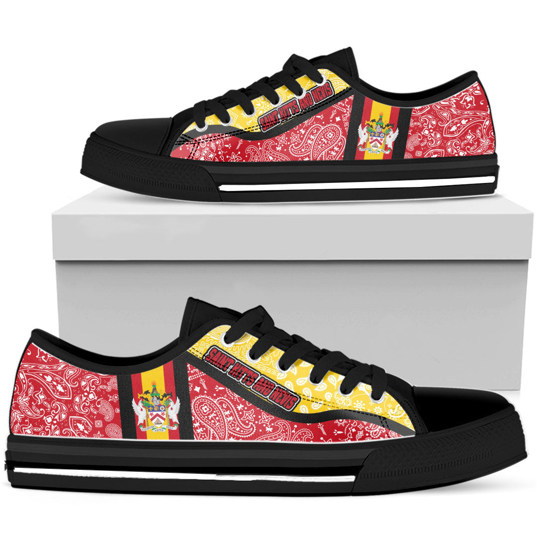 Shoes Saint Kitts Nevis Low Top Shoes Paisley Bandana Special Style
