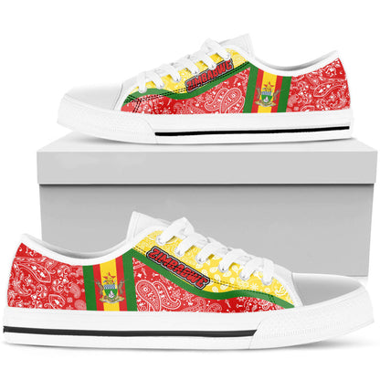 Shoes Zimbabwe Red Version Low Top Shoes Paisley Bandana Special Style
