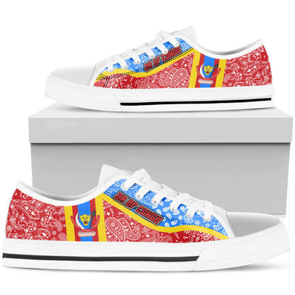 Shoes Democratic Republic Of The Congo Red Version Low Top Shoes Paisley Bandana Special Style