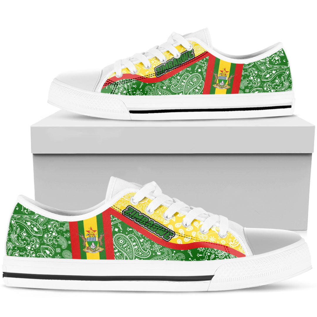 Shoes Zimbabwe Green Version Low Top Shoes Paisley Bandana Special Style