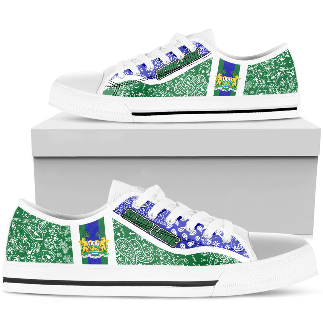 Shoes Sierra Leone Green Version Low Top Shoes Paisley Bandana Special Style