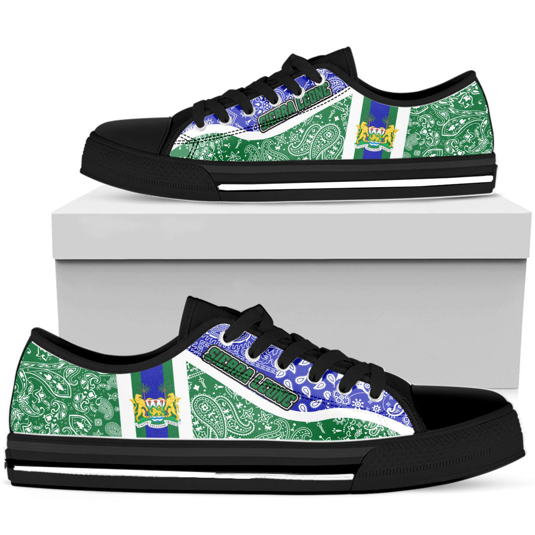 Shoes Sierra Leone Green Version Low Top Shoes Paisley Bandana Special Style