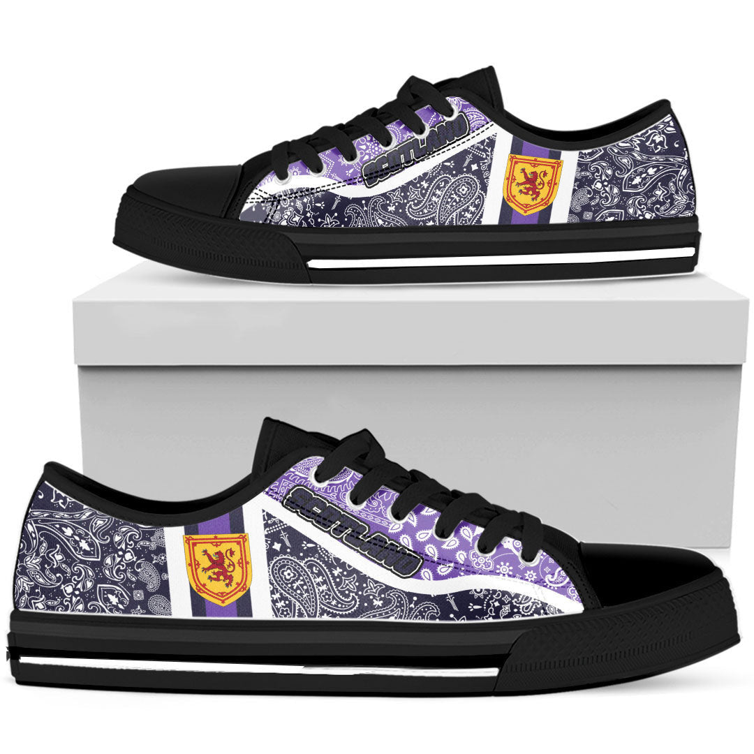 Shoes Scotland Navy Blue Version Low Top Shoes Paisley Bandana Special Style