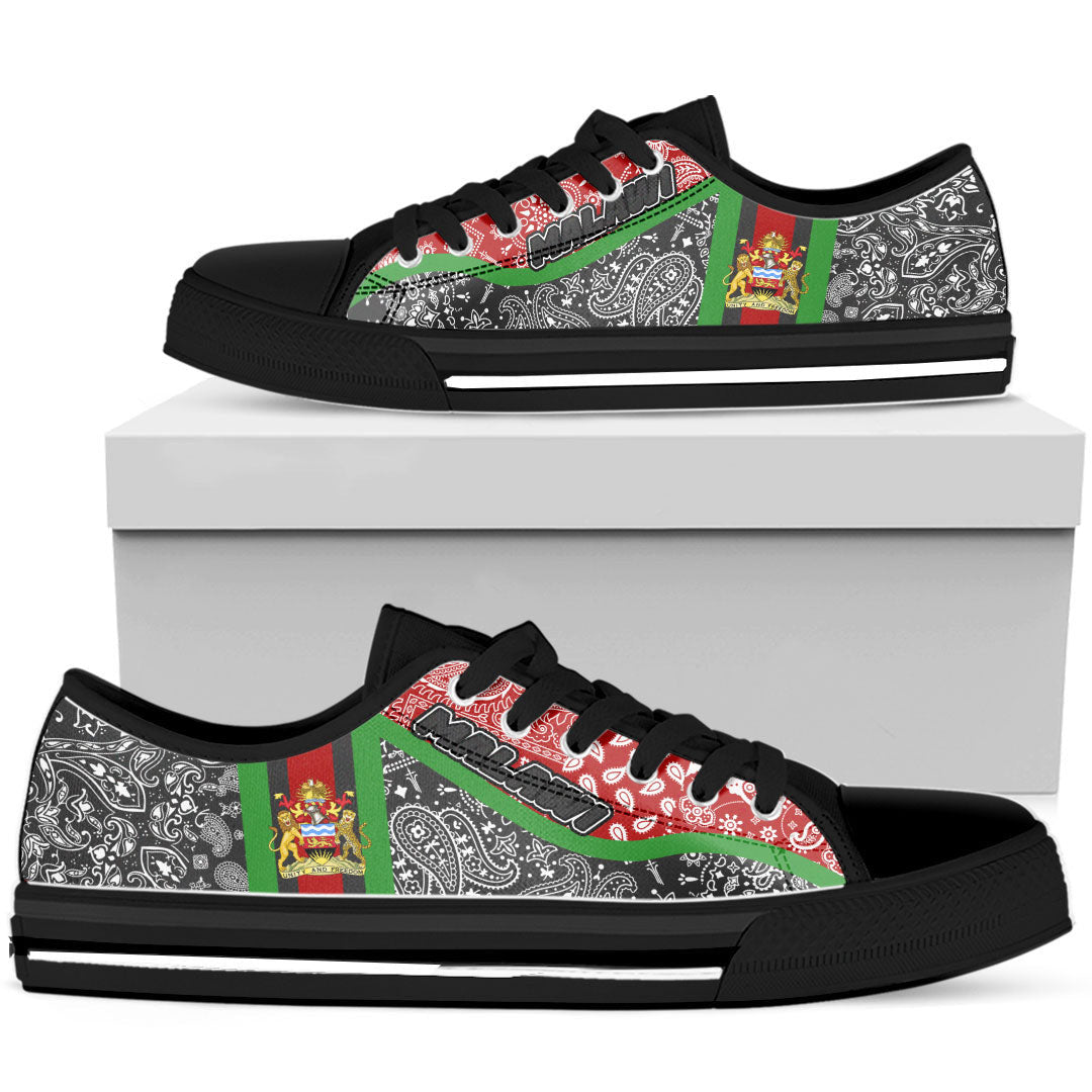 Shoes Malawi Black Version Low Top Shoes Paisley Bandana Special Style