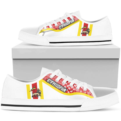 Shoes Ethiopia White Version Low Top Shoes Paisley Bandana Special Style
