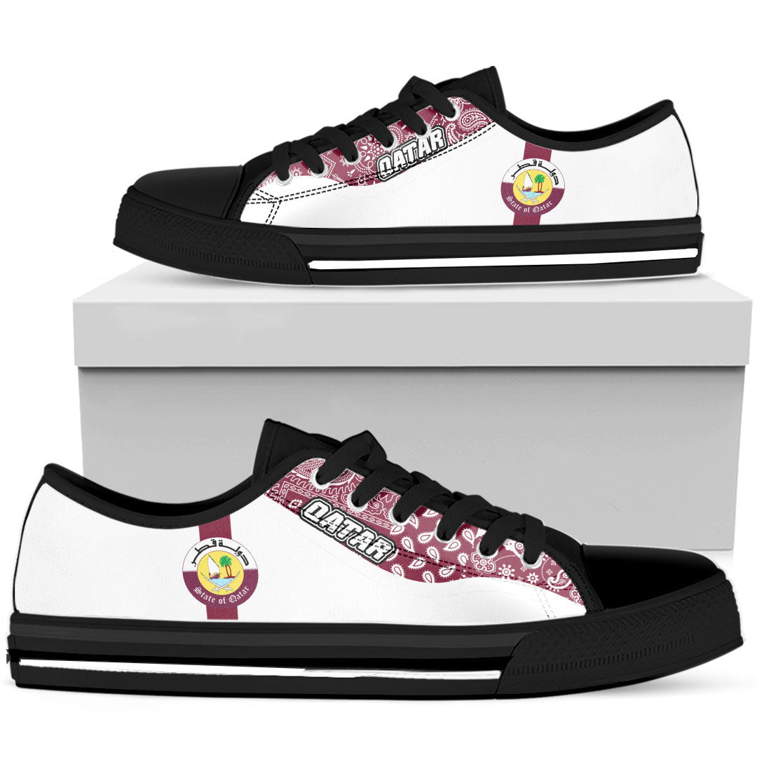 Shoes Qatar White Version Low Top Shoes Paisley Bandana Special Style