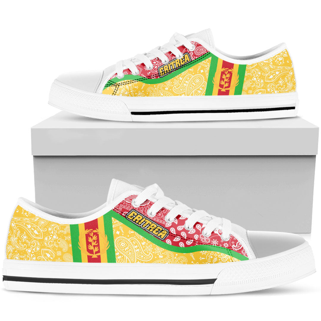 Shoes Eritrea Yellow Version Low Top Shoes Paisley Bandana Special Style