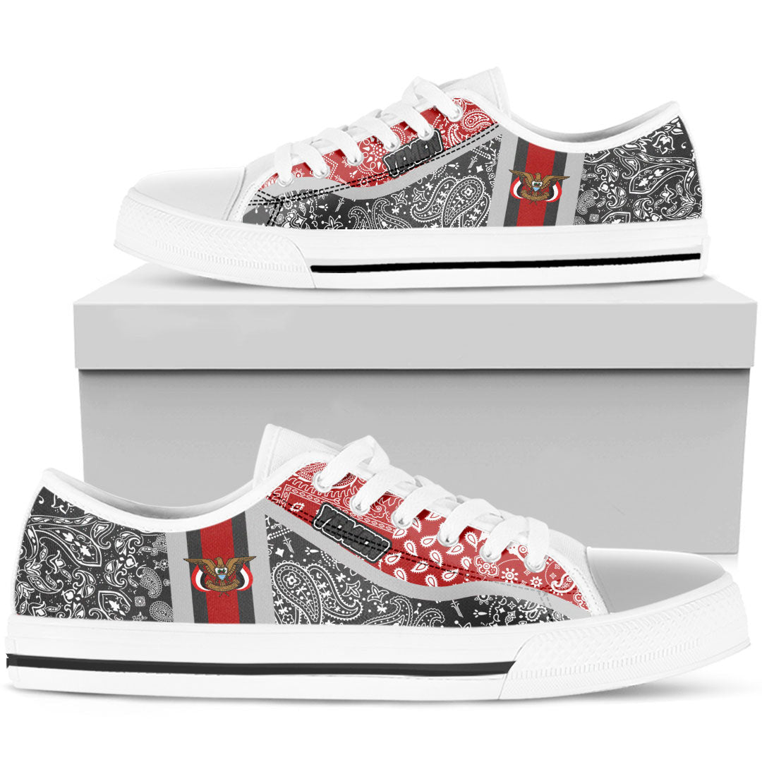 Shoes Yemen Black Version Low Top Shoes Paisley Bandana Special Style