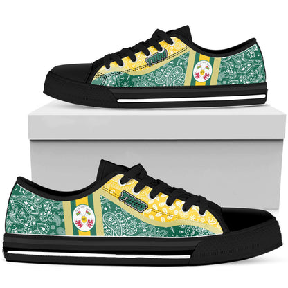 Shoes Togo Green Version Low Top Shoes Paisley Bandana Special Style