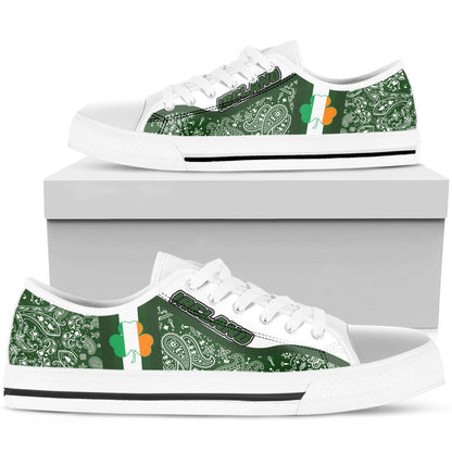 Shoes Ireland Irish Shamrock Low Top Shoes Paisley Bandana Special Style