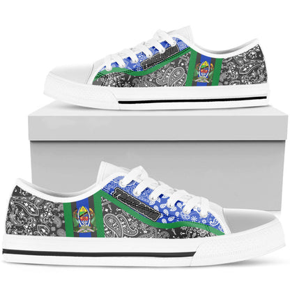 Shoes Tanzania Black Version Low Top Shoes Paisley Bandana Special Style